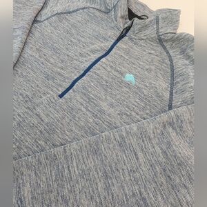 Elevate Men's Crane Knit 2XL Blue Gray 1/4 Zip Pullover Activewear Embroidered